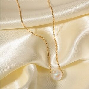 Gold-Plated Mermaid Bead Pendant Necklace